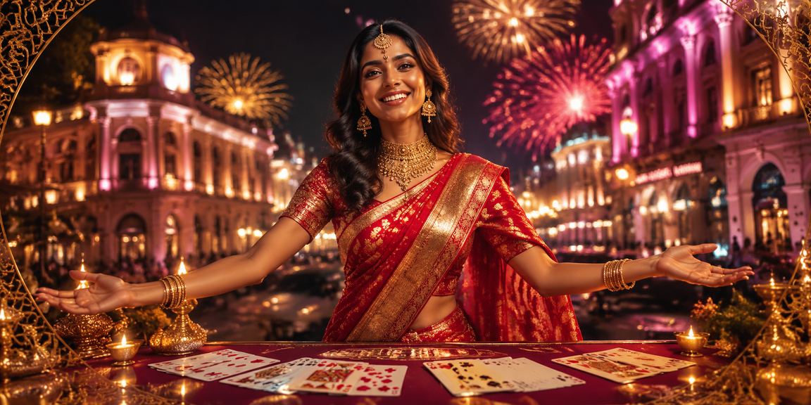 Delhi Connaught Place casino rummy player wearing traditional saree